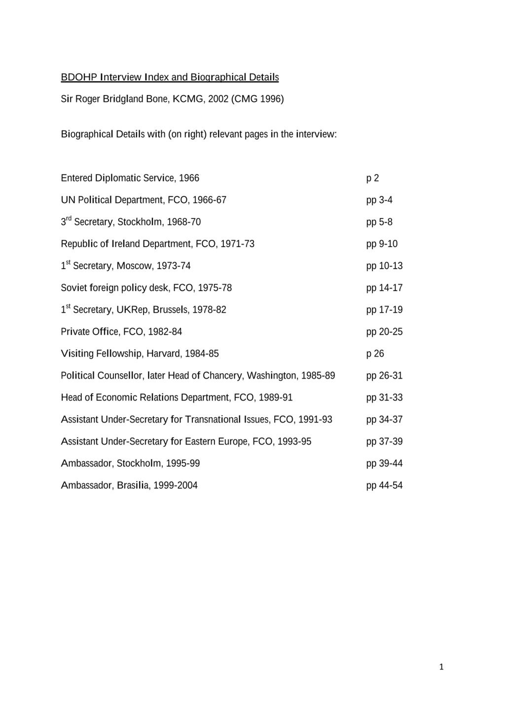 Miniature of Transcript of interview: Sir Roger Bone