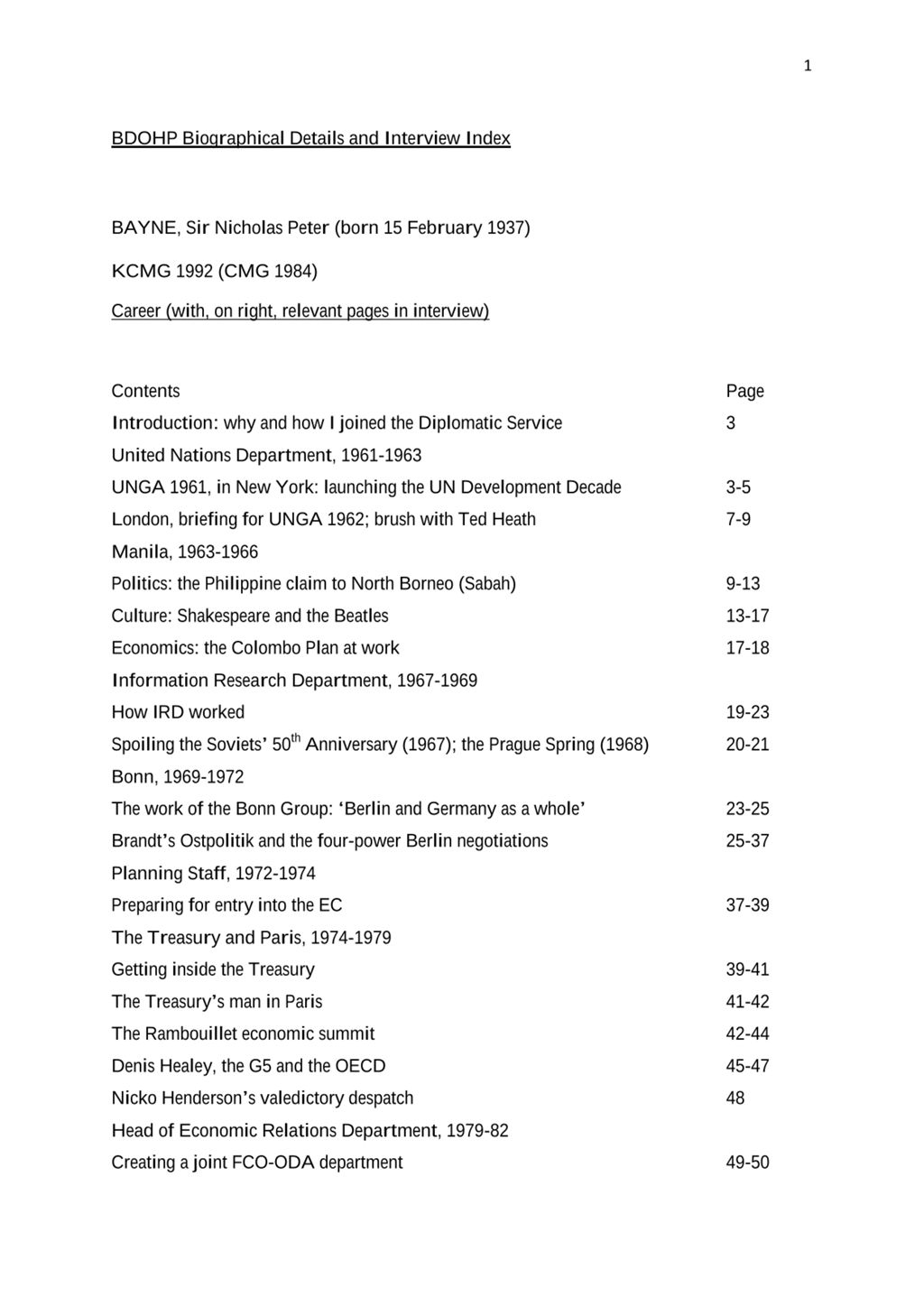 Miniature of Transcript of interview: Sir Nicholas Bayne