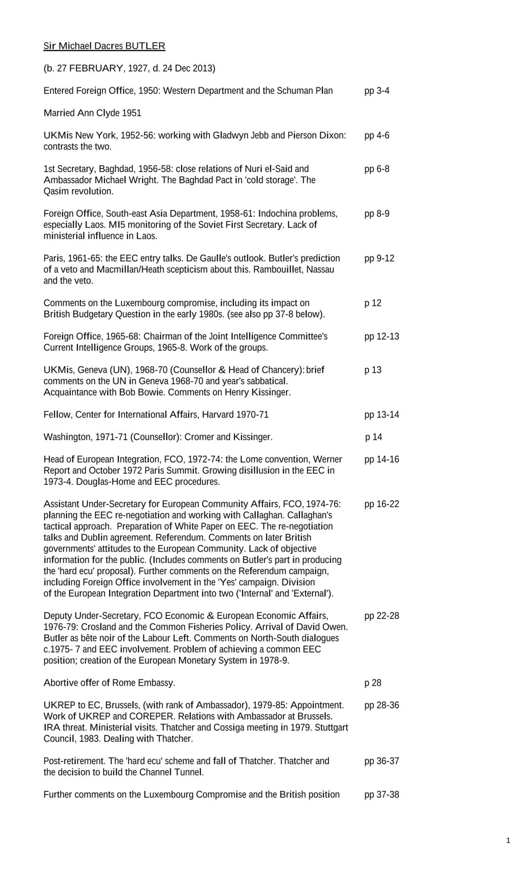 Miniature of Transcript of interview: Sir Michael Butler