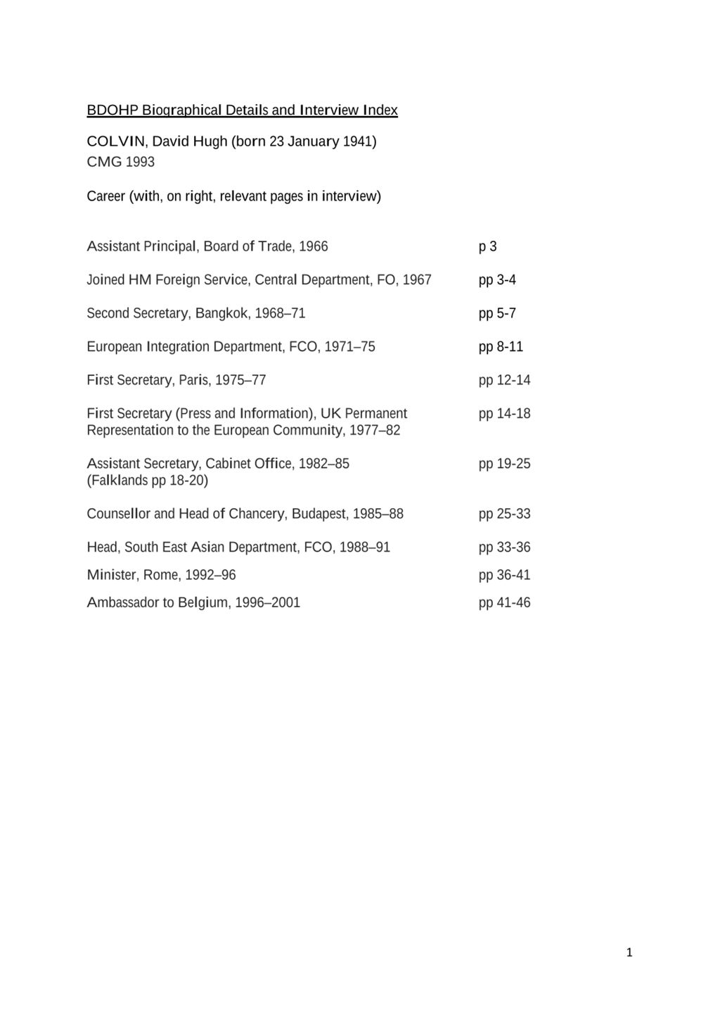 Miniature of Transcript of interview: David Colvin