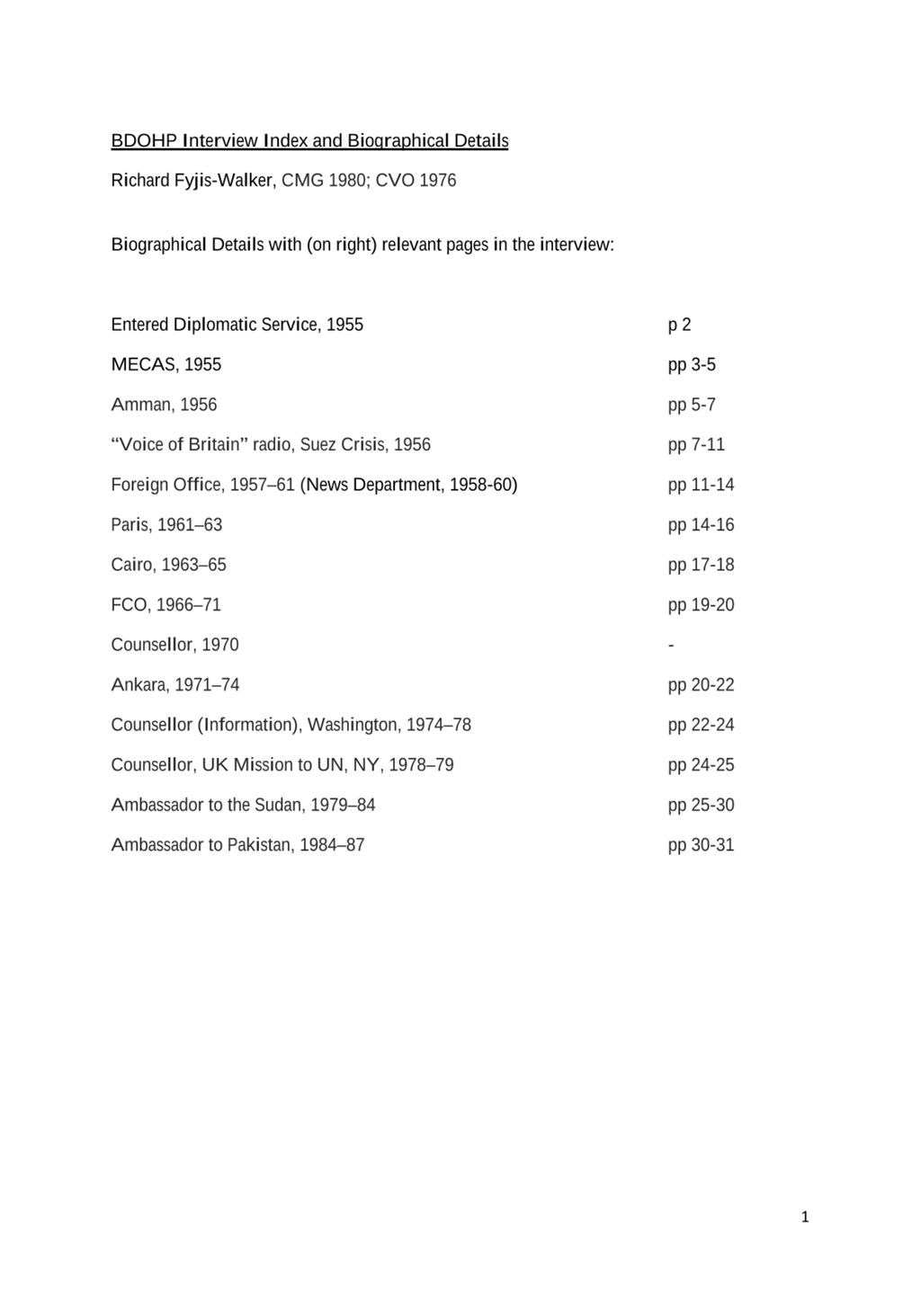 Miniature of Transcript of interview: Richard Fyjis-Walker