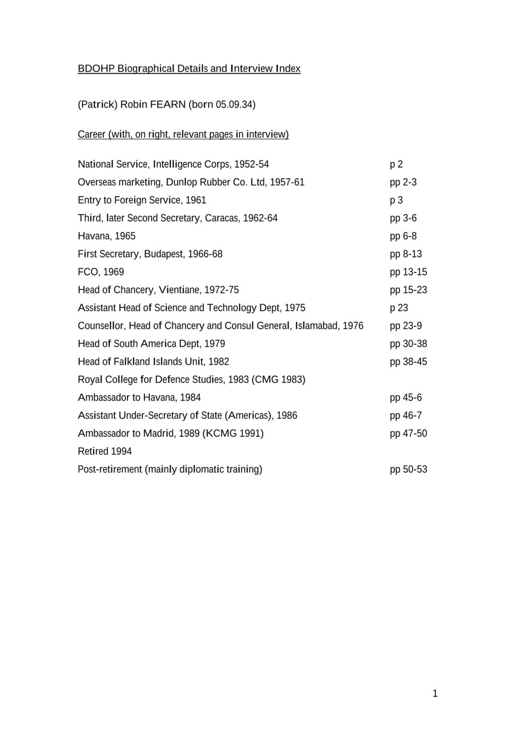 Miniature of Transcript of interview: Sir Robin Fearn