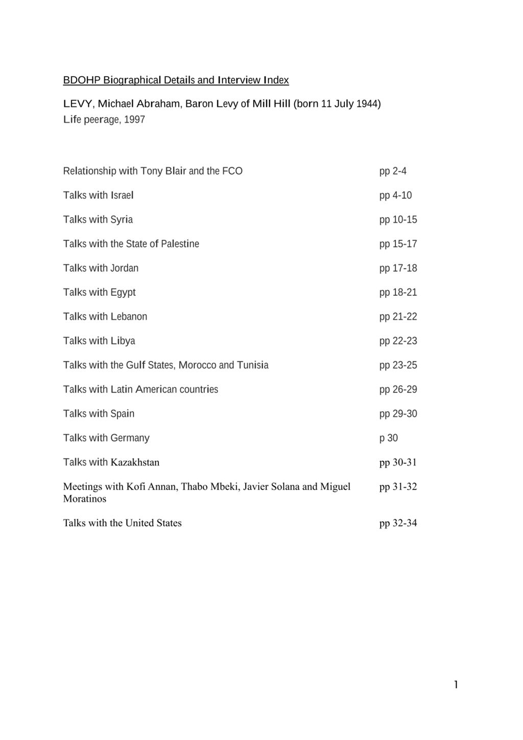 Miniature of Transcript of interview: Lord Levy