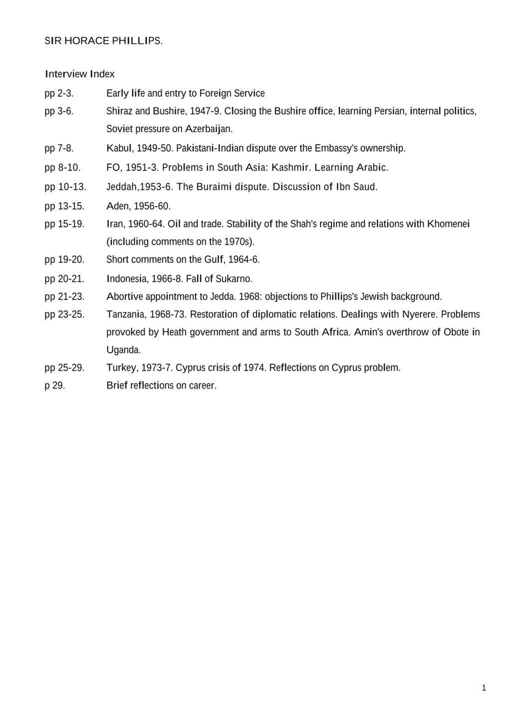 Miniature of Transcript of interview: Sir Horace Phillips