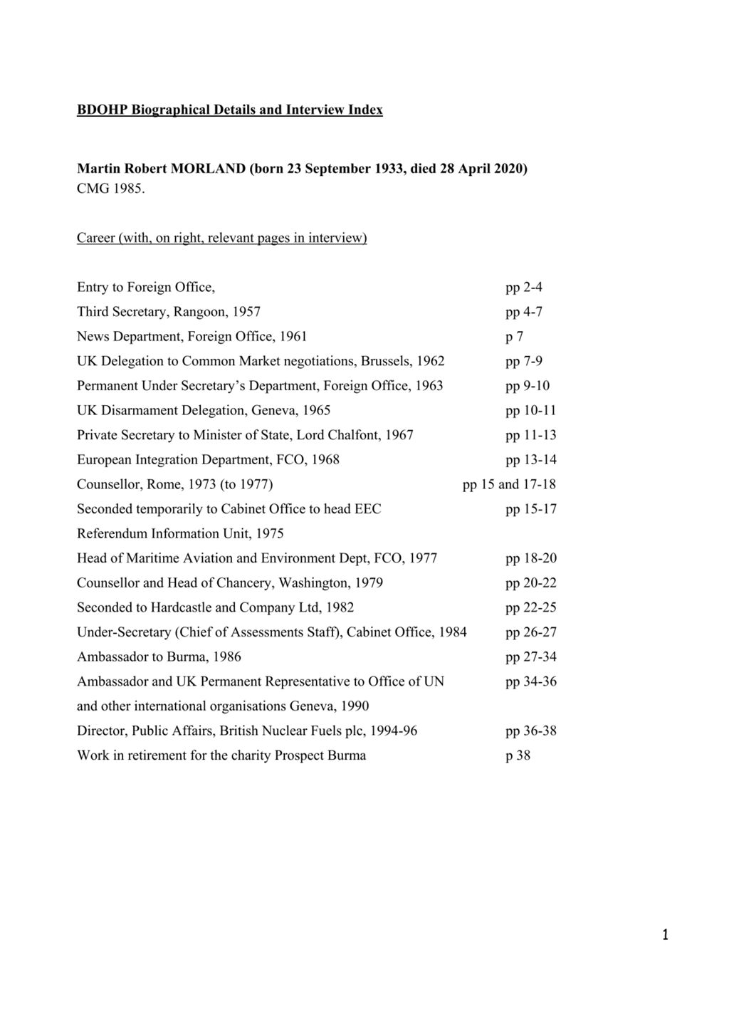 Miniature of Transcript of interview: Martin Morland