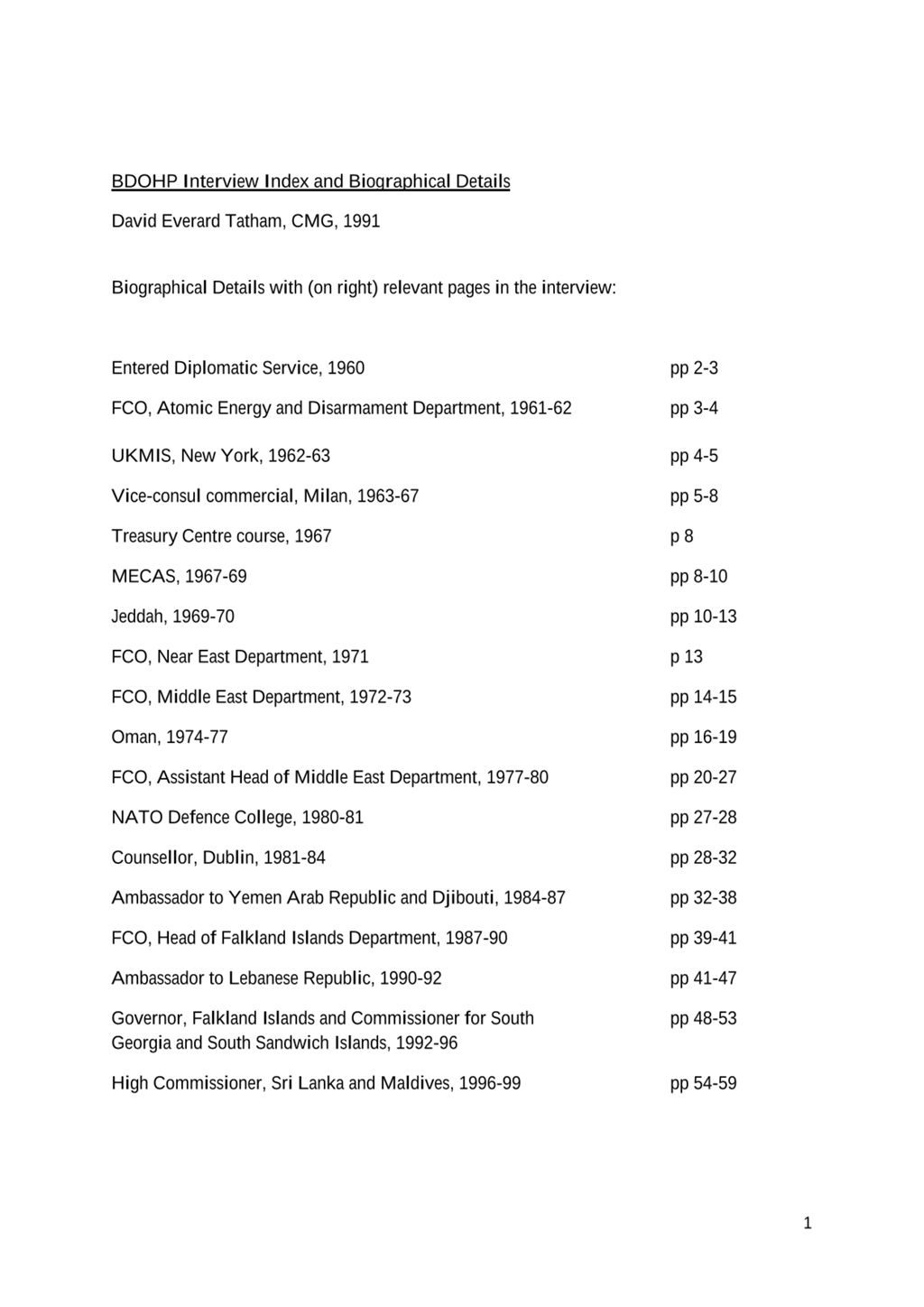 Miniature of Transcript of interview: David Tatham