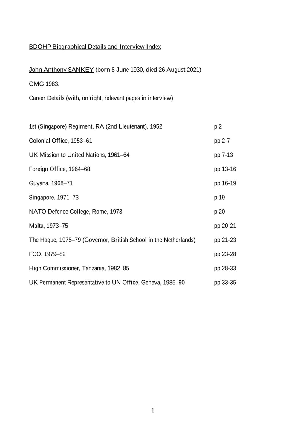 Miniature of Transcript of interview: John Sankey