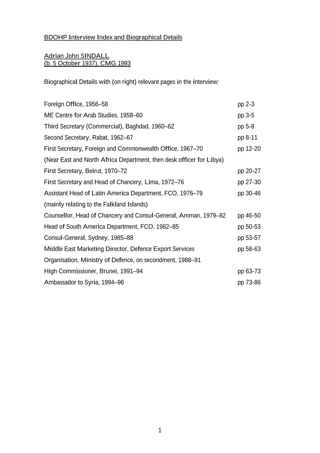 Miniature of Transcript of interview: Adrian Sindall