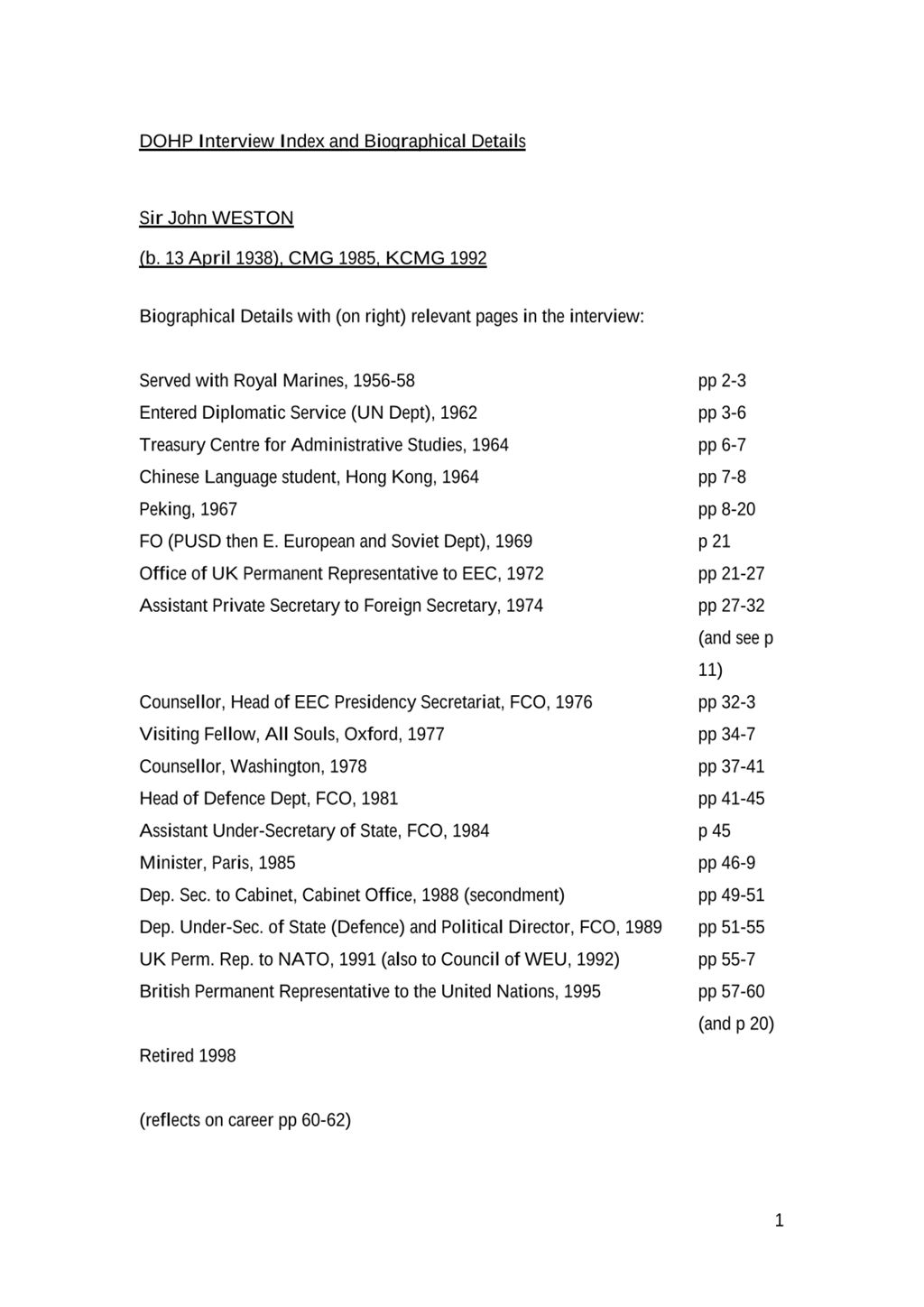 Miniature of Transcript of interview: Sir John Weston