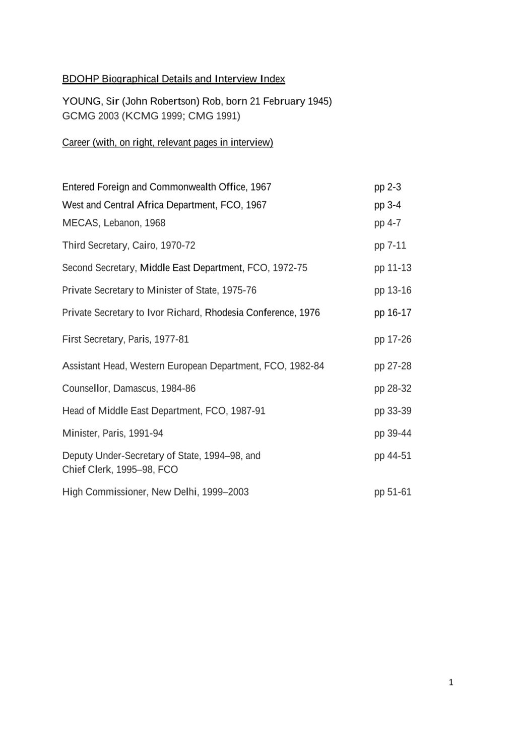 Miniature of Transcript of interview: Sir Rob Young