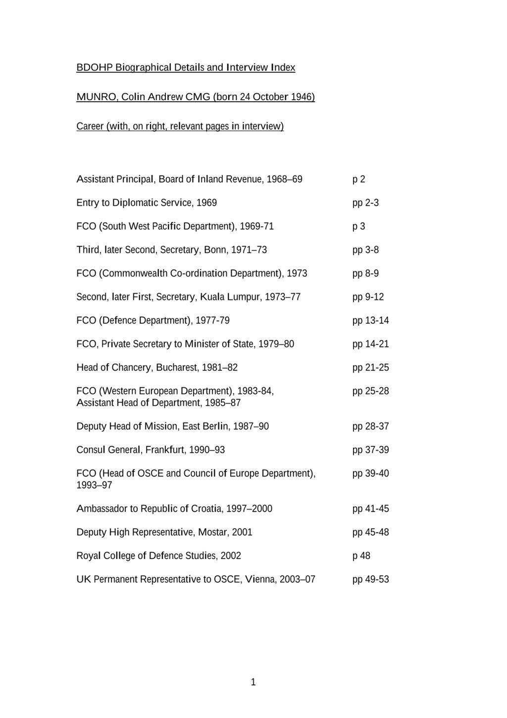 Miniature of Transcript of interview: Colin Munro