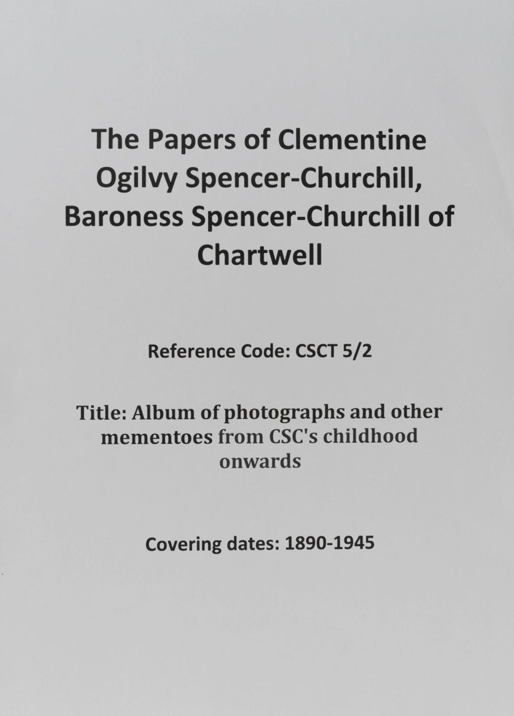 Miniature of Album of photographs and other mementoes from CSC's childhood onwards