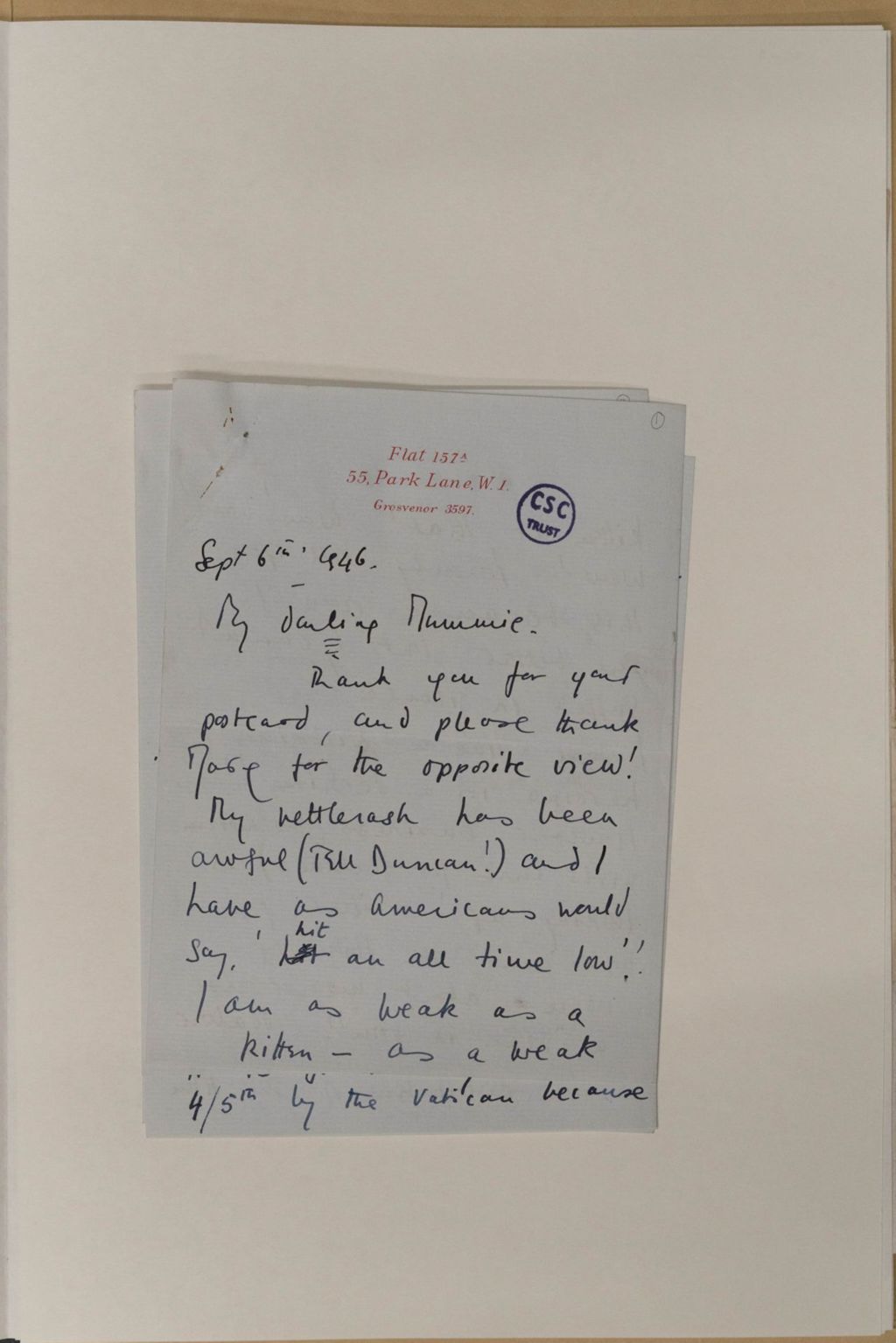 Miniature of Letters from Sarah Churchill to Clementine Churchill