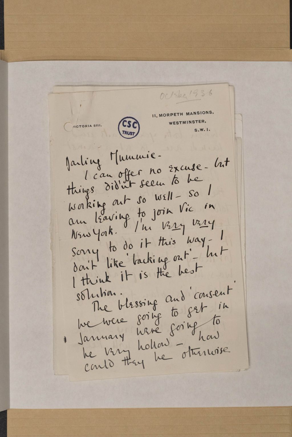 Miniature of Letters from Sarah Churchill to Clementine Churchill