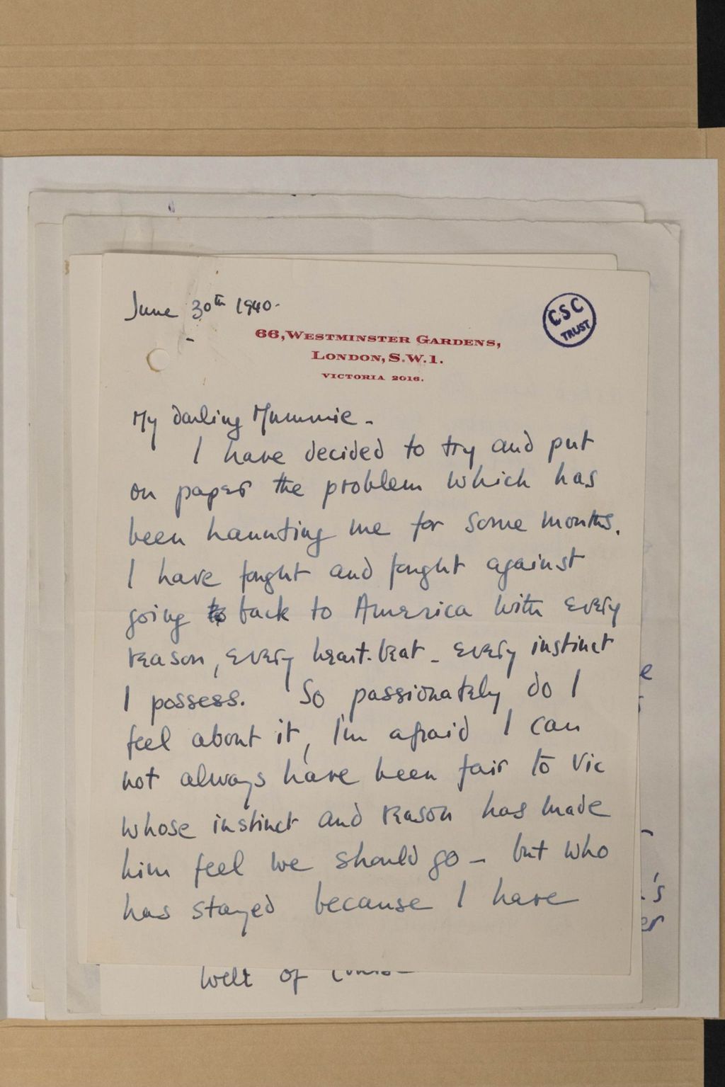 Miniature of Letters from Sarah Churchill to Clementine Churchill