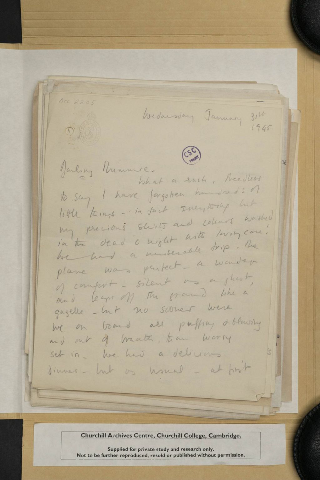 Miniature of Letters from Sarah Churchill to Clementine Churchill